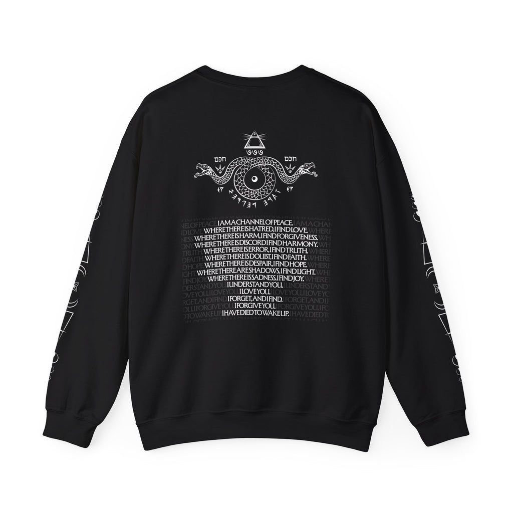 "Poe's Rose" Psychedelic Neon Skull Crewneck Sweatshirt — Trippy Glowing Skull Graphic