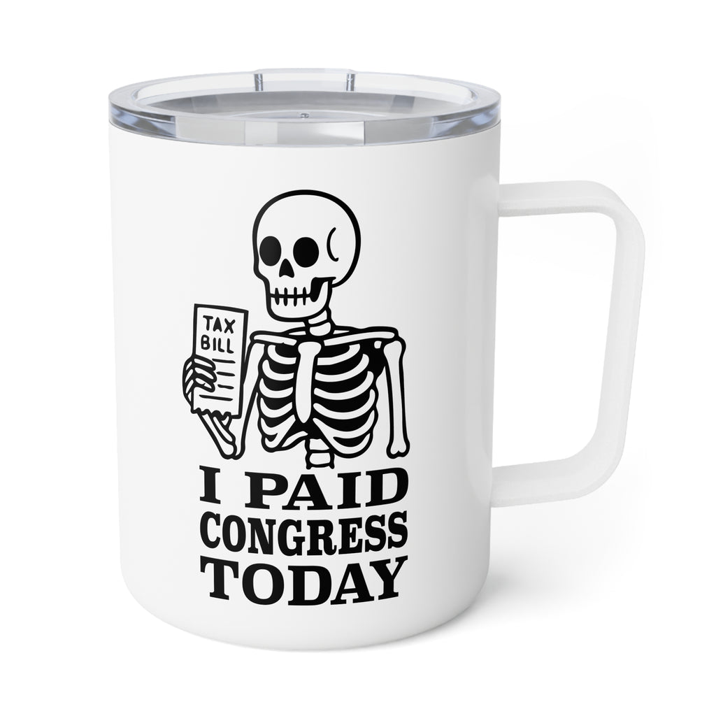 Insulated Coffee Mug — "Progress/Congress" 10oz Travel Tumbler — Flipside Collection