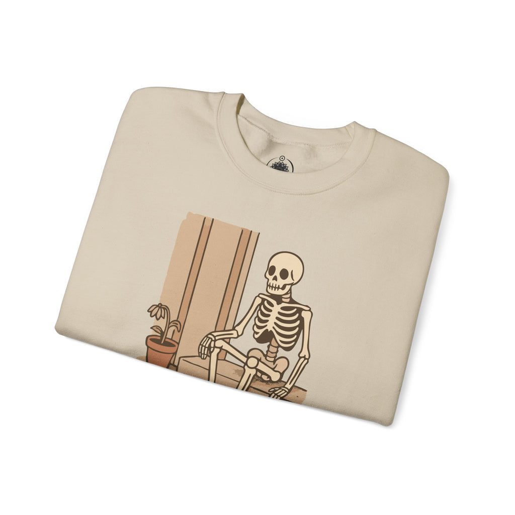 Crewneck Sweatshirt — 'Not Completely Disowned' Skeleton Illustration