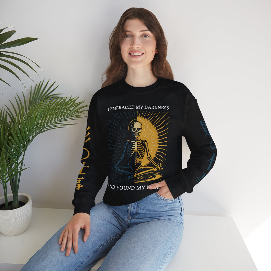 Skeleton Yin Yang Crewneck Sweatshirt — "I Embraced My Darkness and Found My Light"