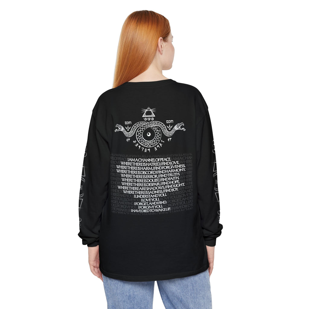 "Poe's Rose" Neon Skull Long Sleeve Tee — Glowing Grunge Graphic Shirt
