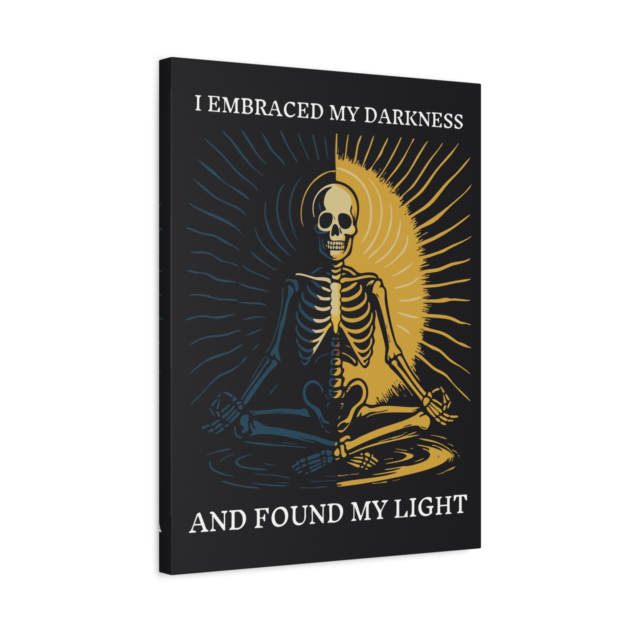 Canvas Wall Art — "Shadow Work" Skeleton Meditation Print