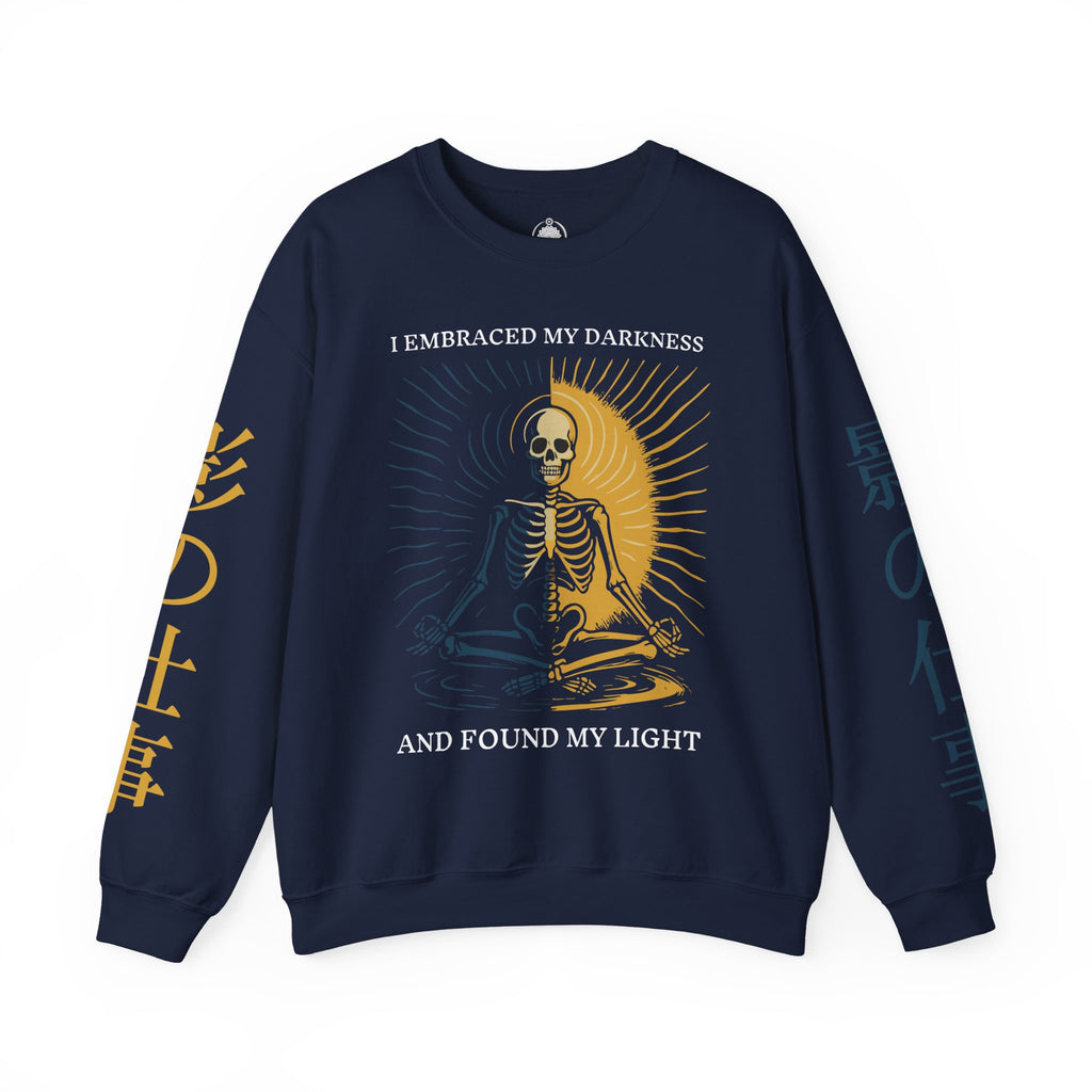 Skeleton Yin Yang Crewneck Sweatshirt — "I Embraced My Darkness and Found My Light"