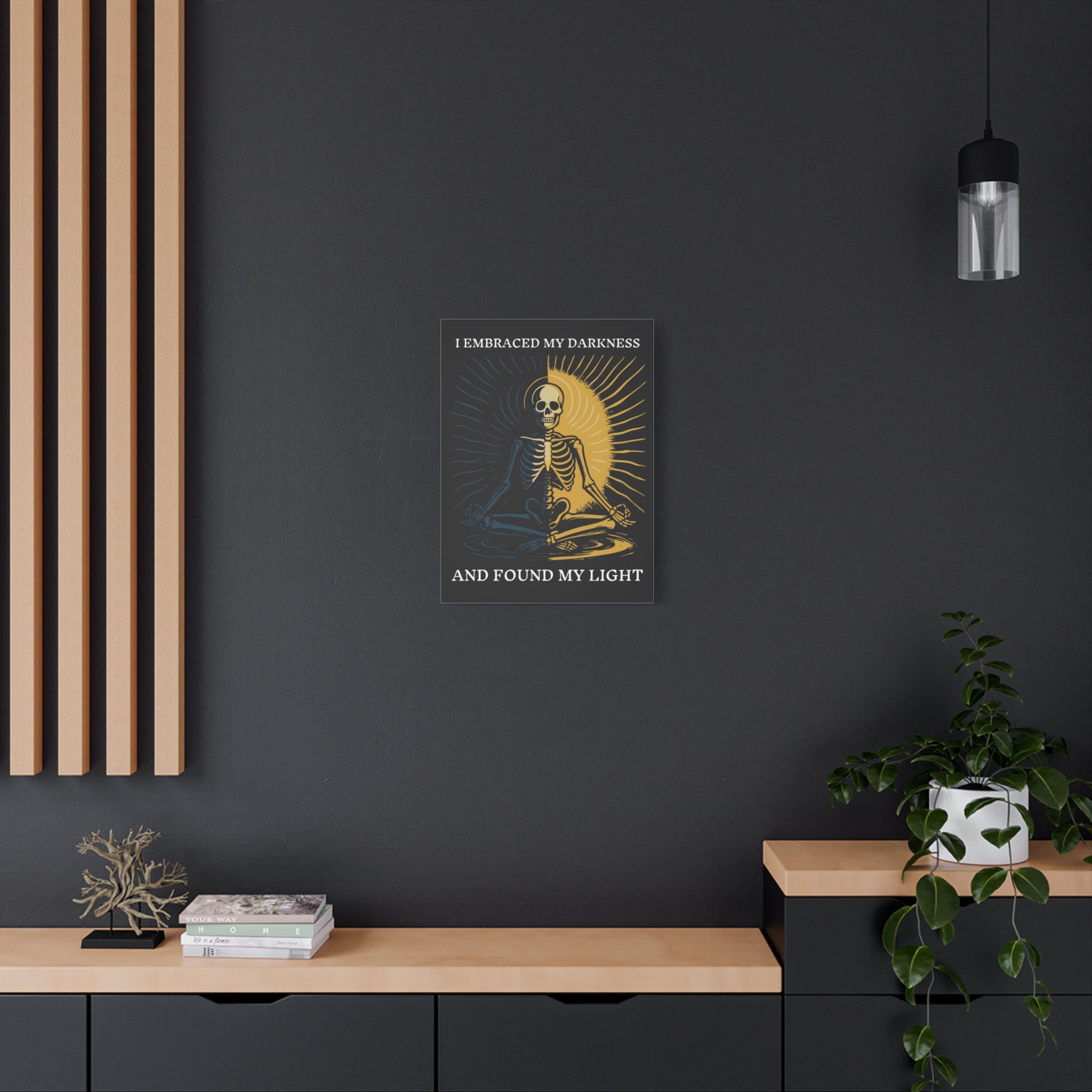 Canvas Wall Art — "Shadow Work" Skeleton Meditation Print