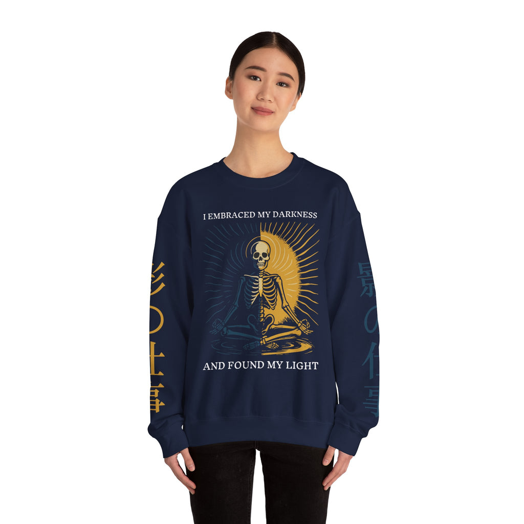 Skeleton Yin Yang Crewneck Sweatshirt — "I Embraced My Darkness and Found My Light"