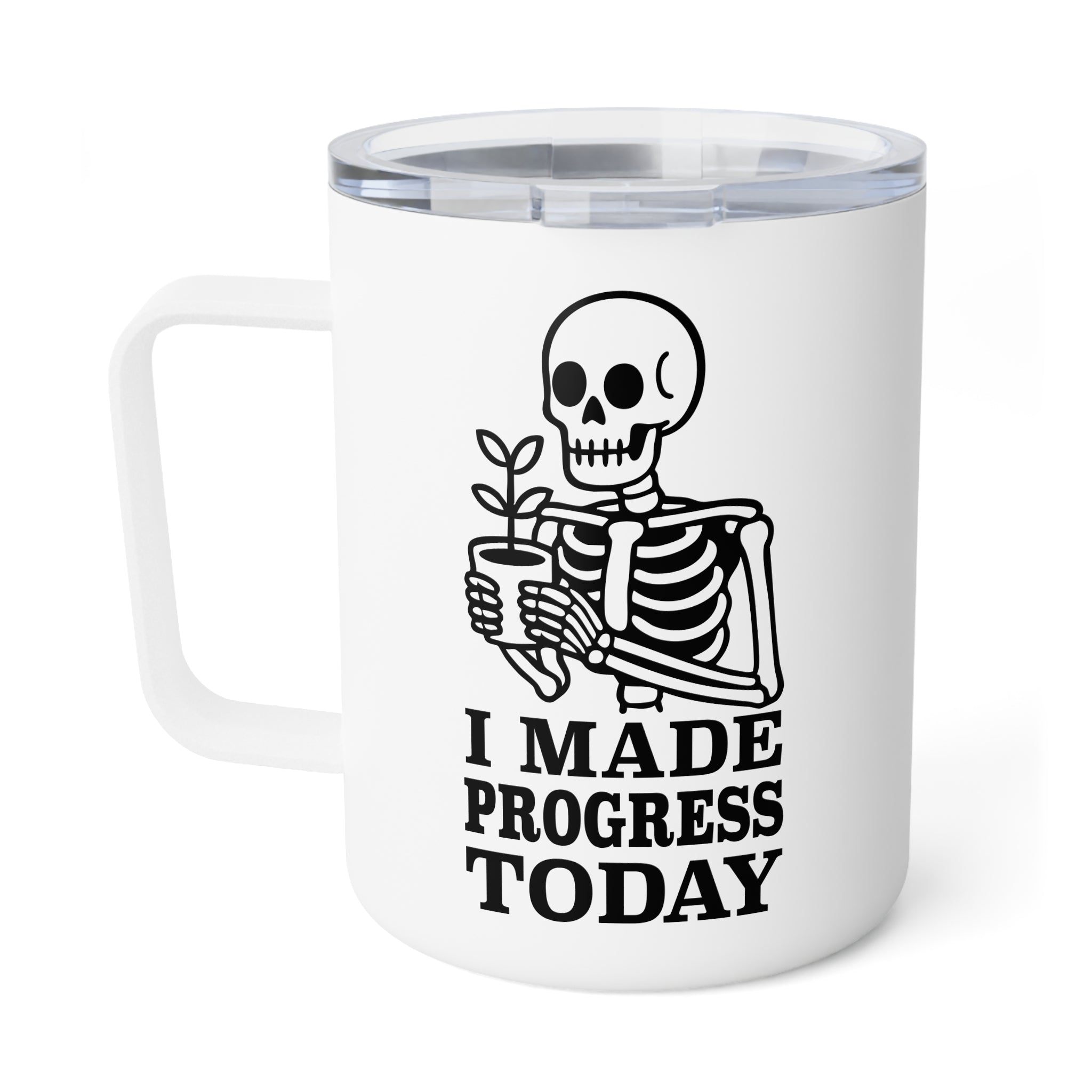 Insulated Coffee Mug — "Progress/Congress" 10oz Travel Tumbler — Flipside Collection