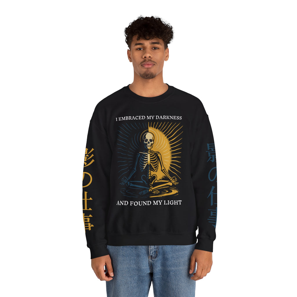 Skeleton Yin Yang Crewneck Sweatshirt — "I Embraced My Darkness and Found My Light"