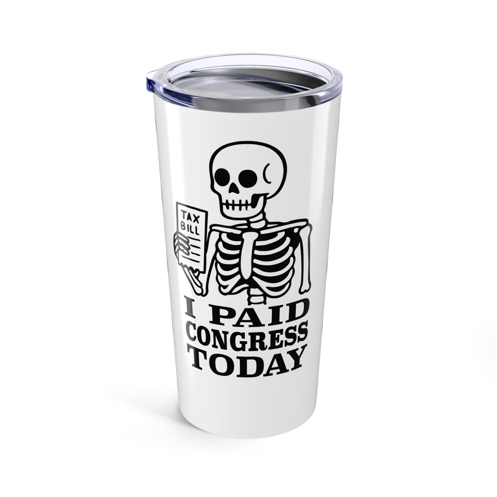20oz Printed Tumbler — “Progress/Congress” Vintage Skeleton Design — Flipside Collection