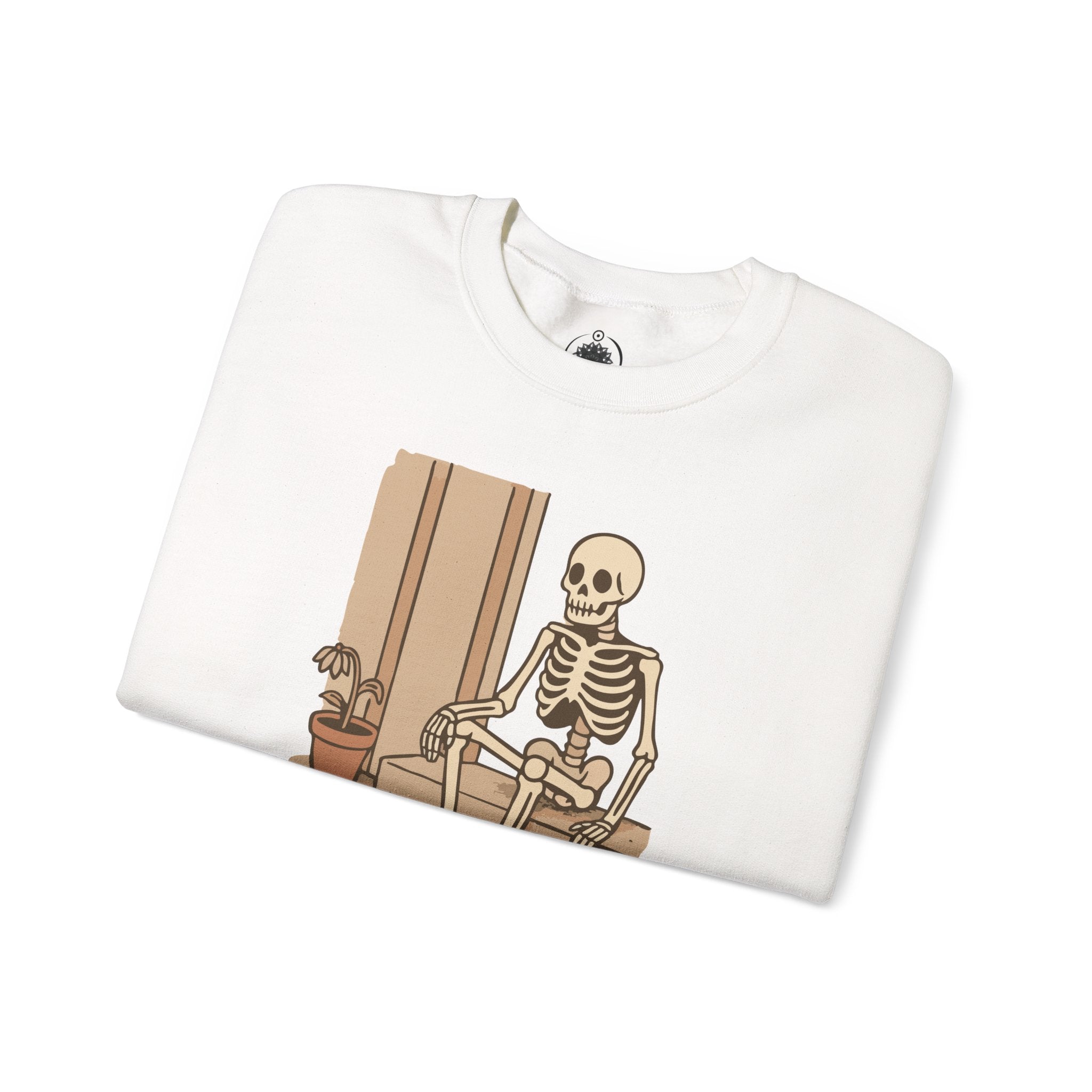 Crewneck Sweatshirt — 'Not Completely Disowned' Skeleton Illustration