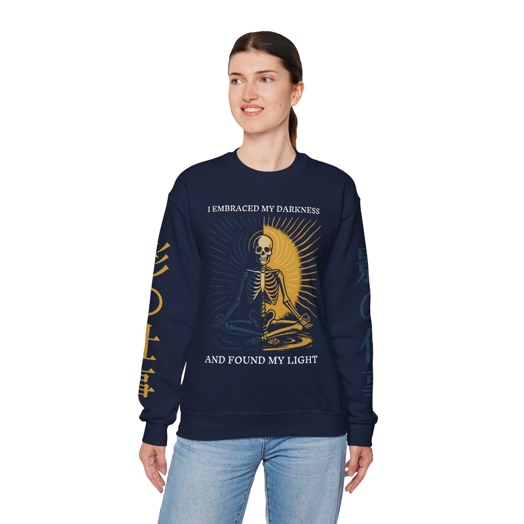 Skeleton Yin Yang Crewneck Sweatshirt — "I Embraced My Darkness and Found My Light"