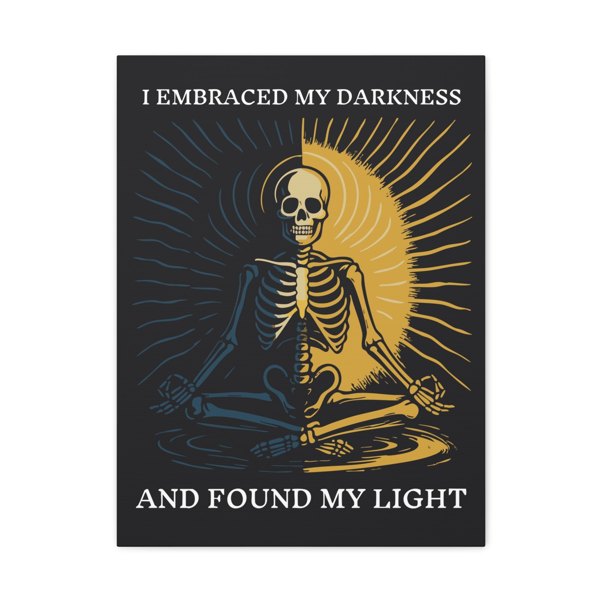 Canvas Wall Art — "Shadow Work" Skeleton Meditation Print