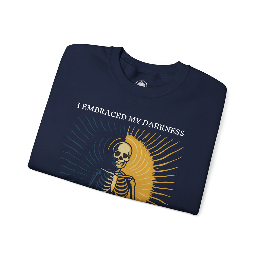 Skeleton Yin Yang Crewneck Sweatshirt — "I Embraced My Darkness and Found My Light"